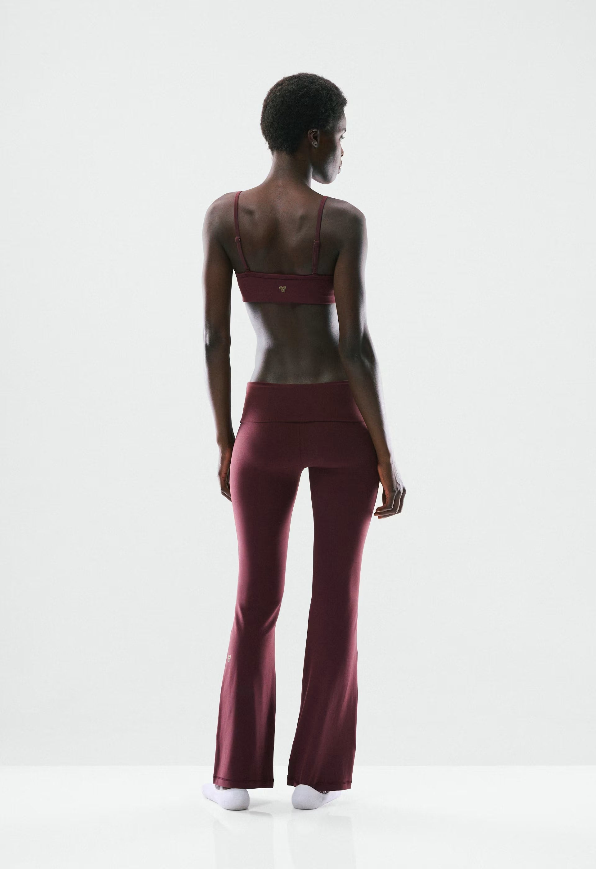 BUTTER Foldover Flare 32" Legging - GALA PLUM