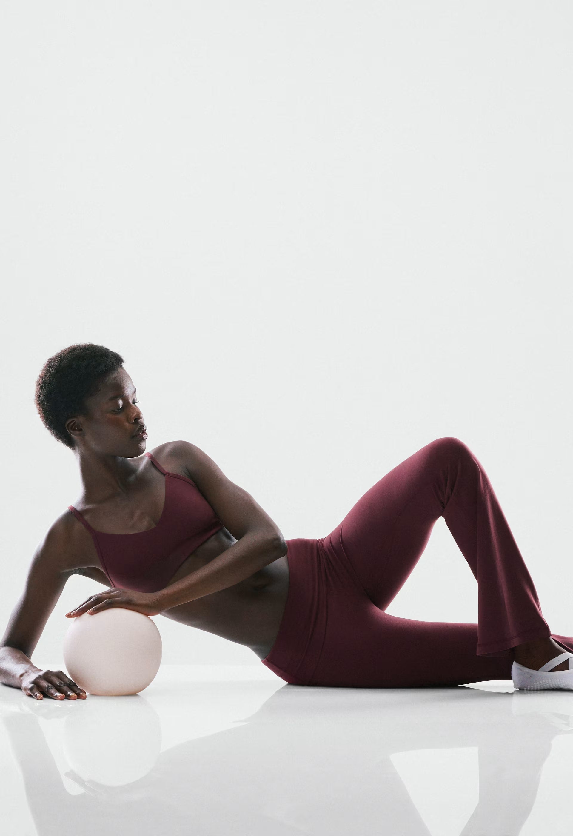 BUTTER Foldover Flare 32" Legging - GALA PLUM