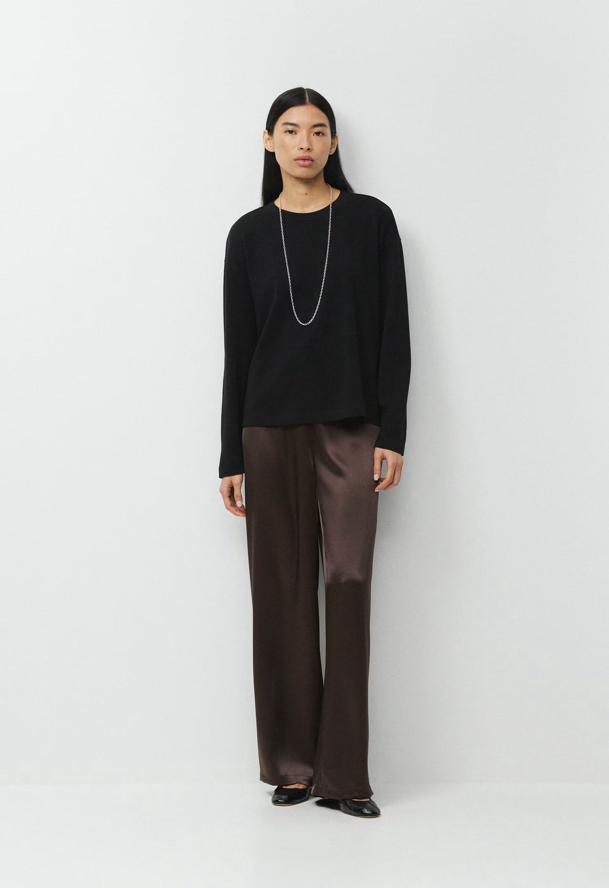 Archer Satin Pant - RICH MOCHA BROWN