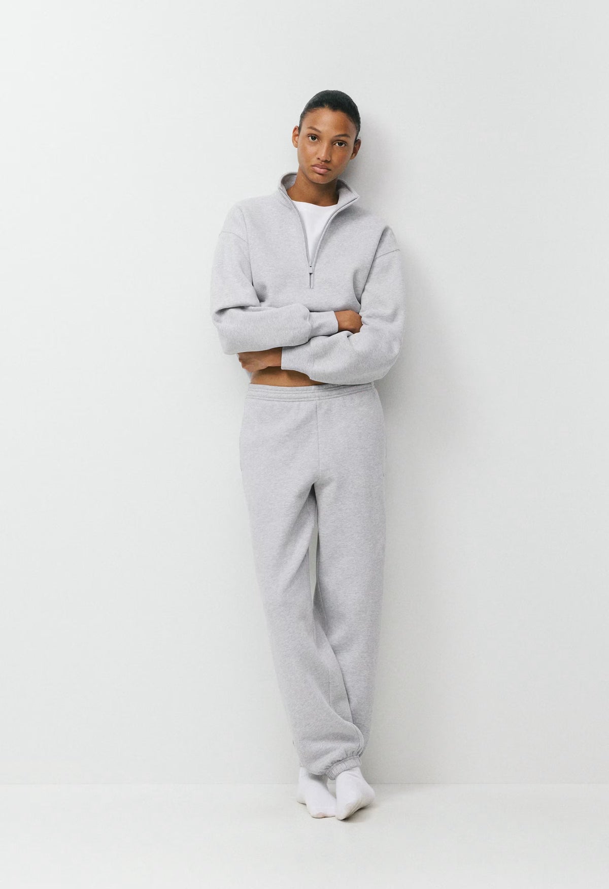 Cozy Sweatfleece Boyfriend Jogger - HEATHER CHROME