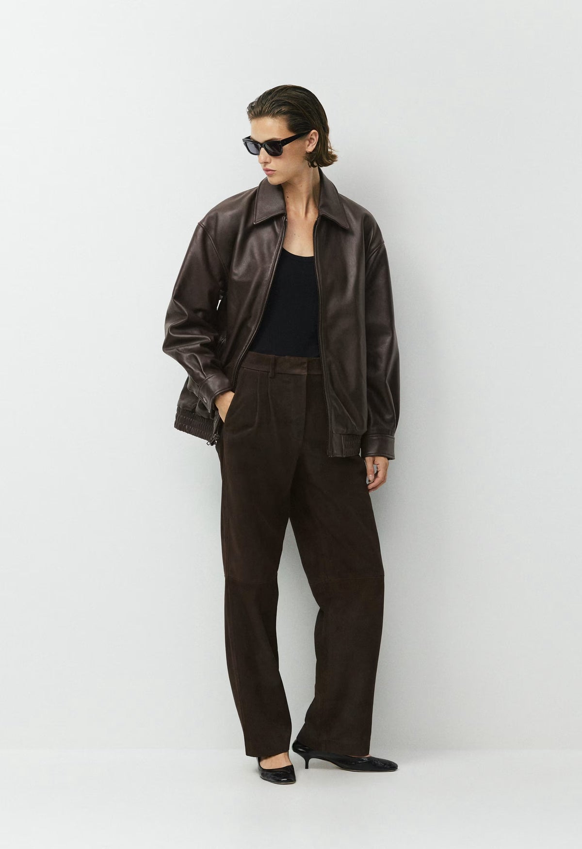 Vivian Pant - Suede - CACAO NIB BROWN