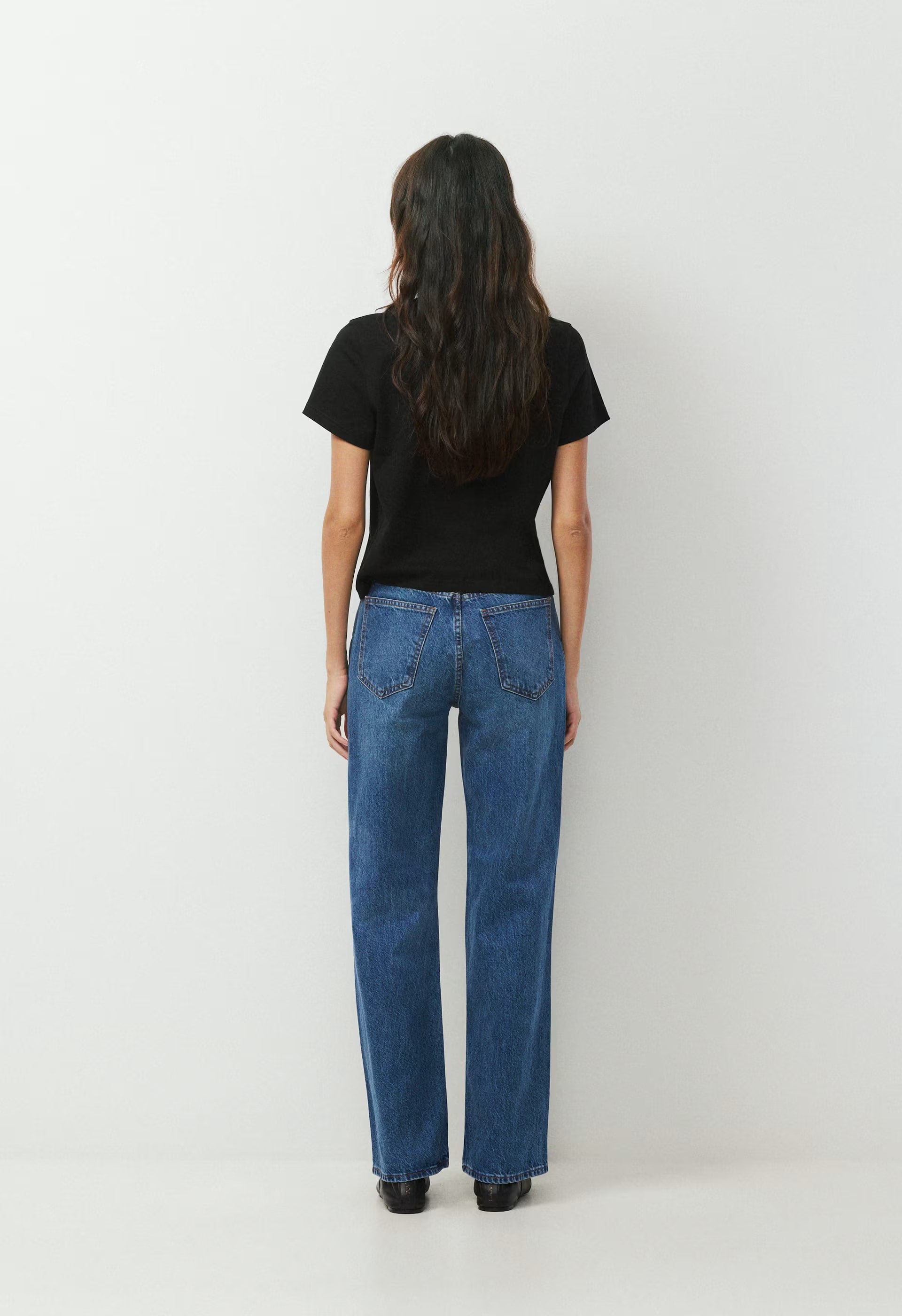 Denim Forum The Farrah Hi-Rise Wide Jean - VNTGE MD DARK BLUE