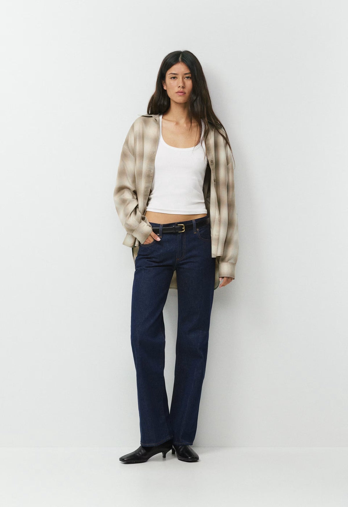 Denim Forum The Farrah Lo-Rise Wide Jean - NO-STRESS DARK BLUE