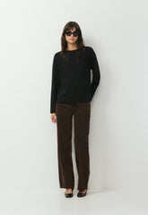 Denim Forum The Farrah Lo-Rise Wide Jean - ROOT BROWN