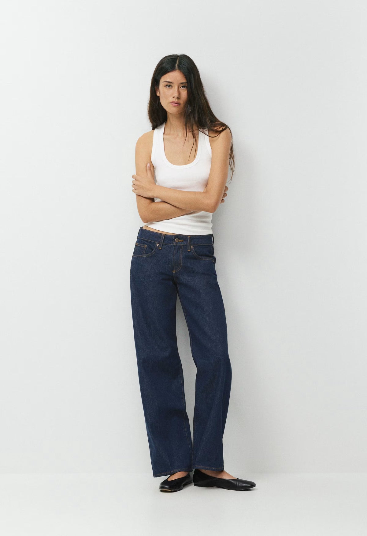 Denim Forum The ‘90s Relaxed Ultra Lo-Rise Wide Jean - NO-STRESS DARK BLUE