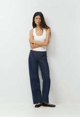 Denim Forum The ‘90s Relaxed Ultra Lo-Rise Wide Jean - NO-STRESS DARK BLUE