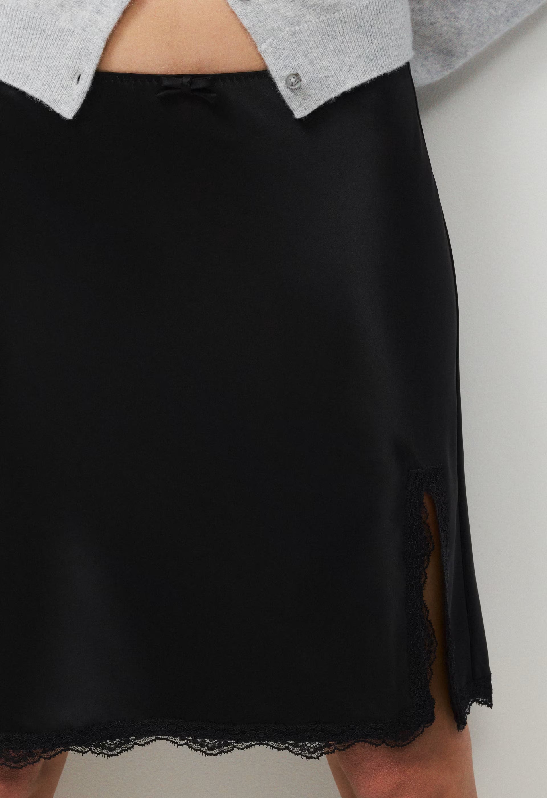 Felicity Satin Skirt - BLACK