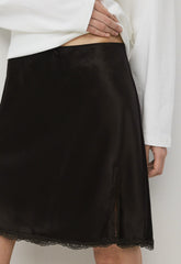 Felicity Satin Skirt - CACAO NIB BROWN