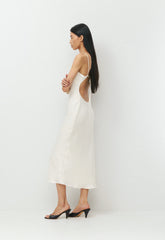 Duskfall Satin Dress - LIGHT BIRCH