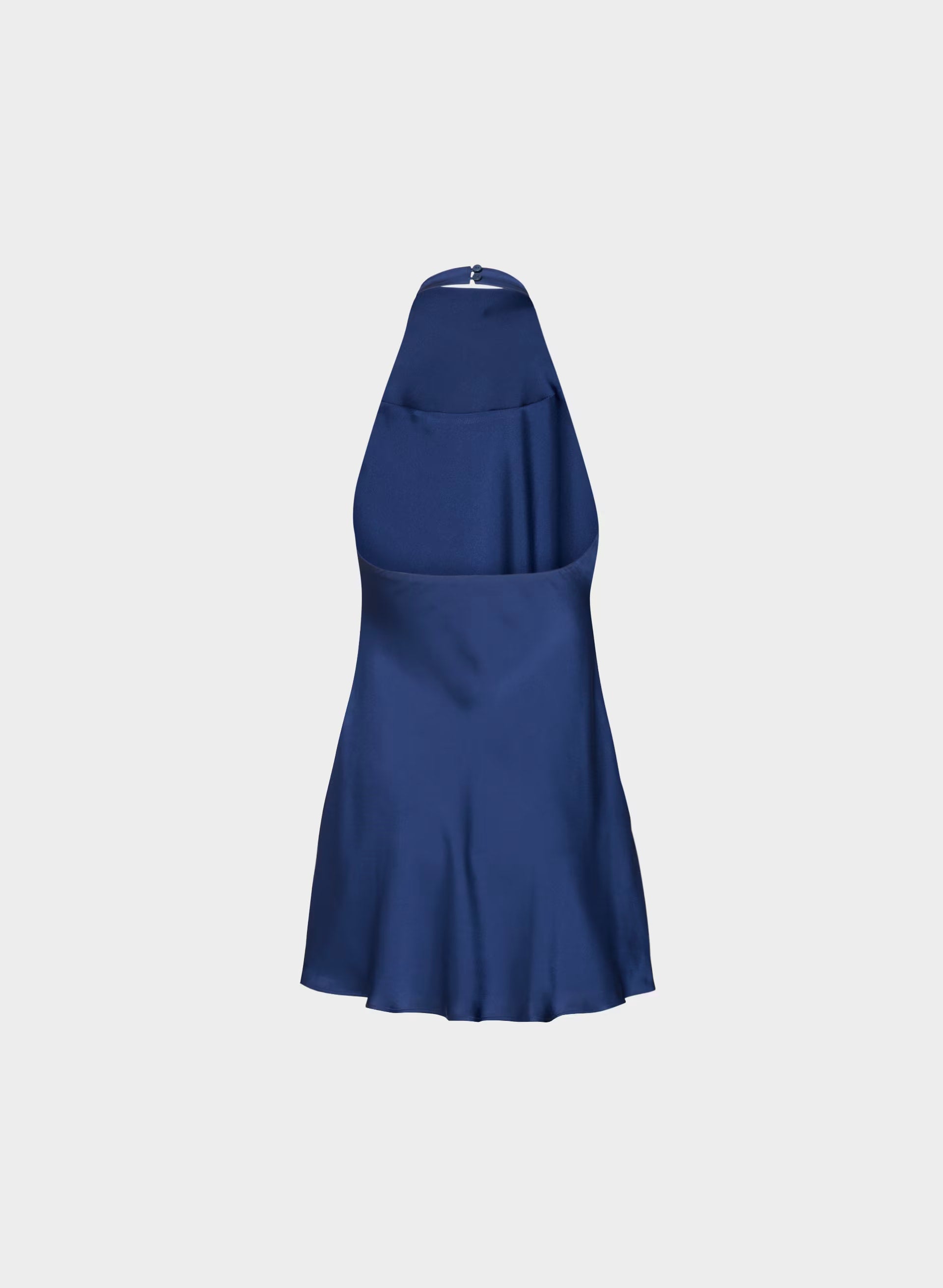Audience Satin Mini Halter Dress - BYRON BLUE