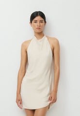 Audience Satin Mini Halter Dress - SEASIDE CREAM