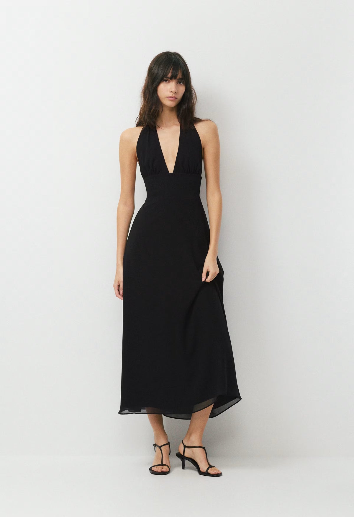 Orchardine Halter Dress - BLACK