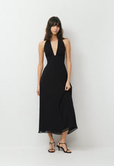 Orchardine Halter Dress - BLACK