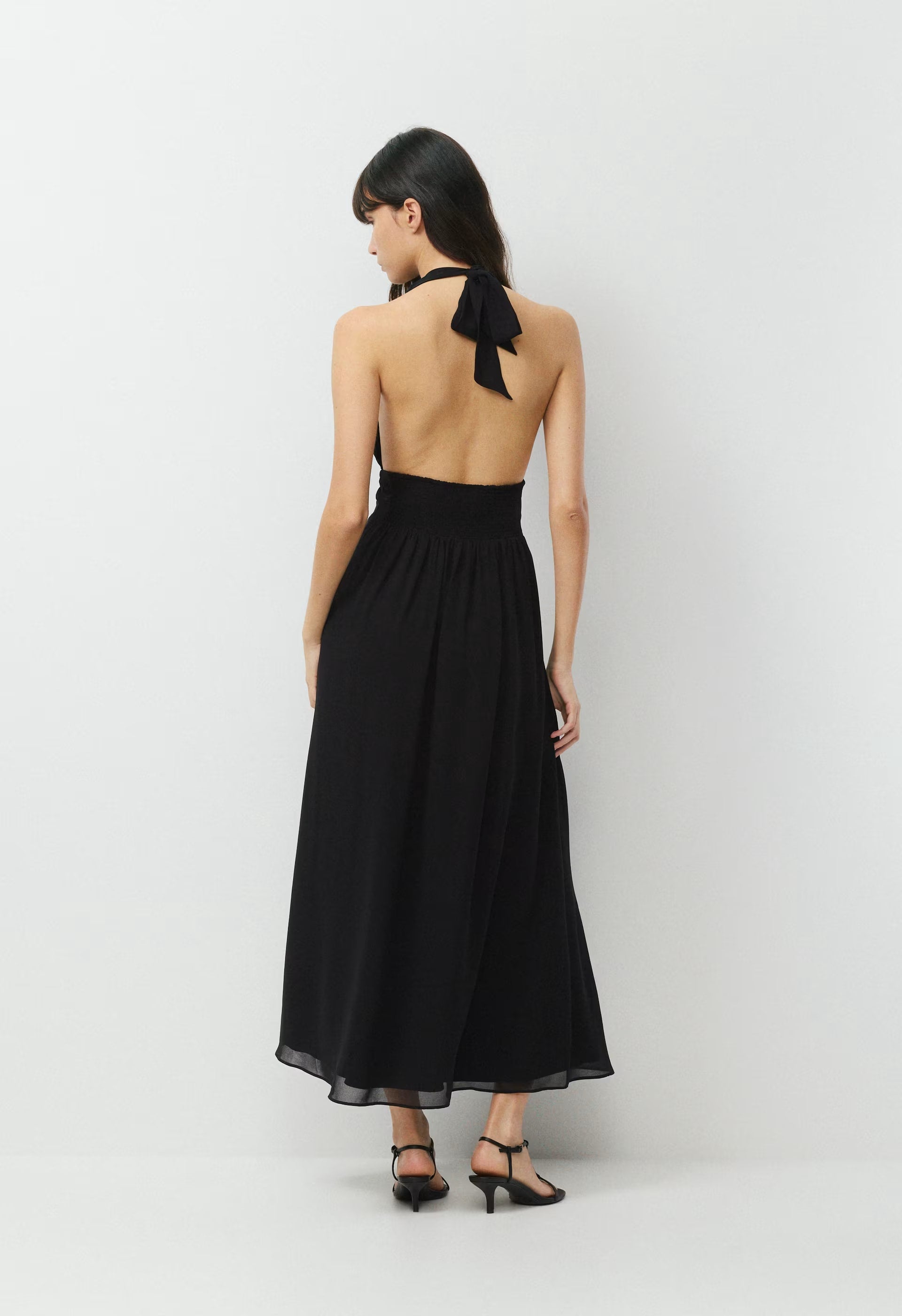 Orchardine Halter Dress - BLACK