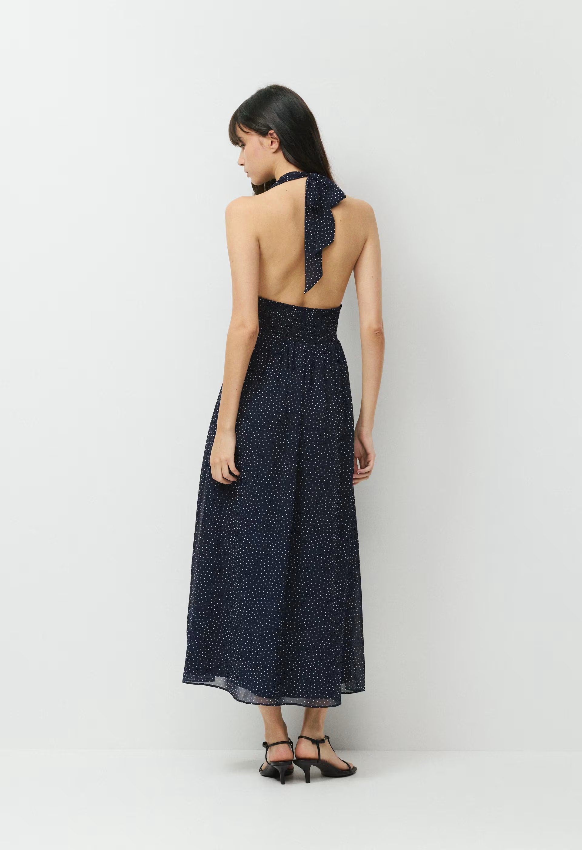 Orchardine Halter Dress - ADMIRAL/WHITE