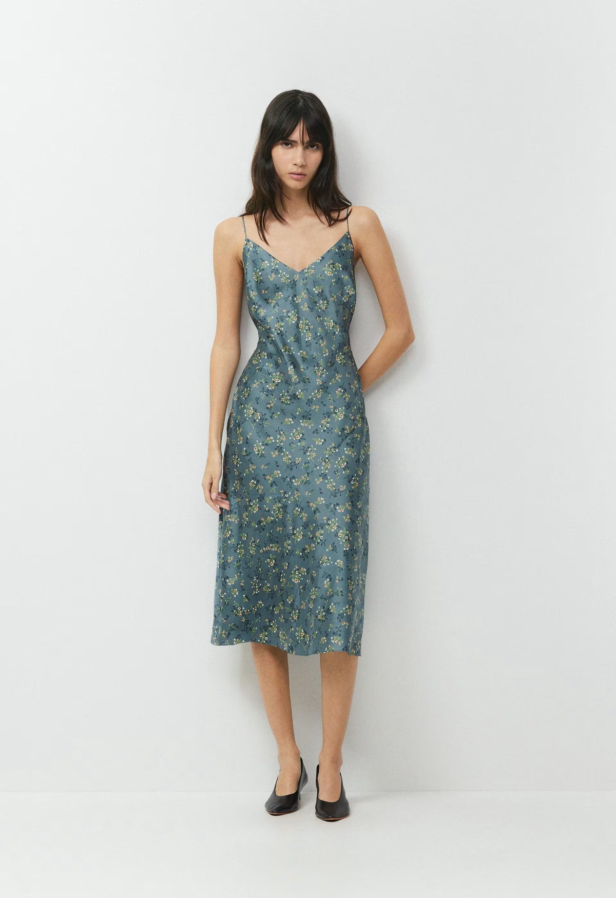 Court Satin Dress - BLUE MIRAGE / YELLOW