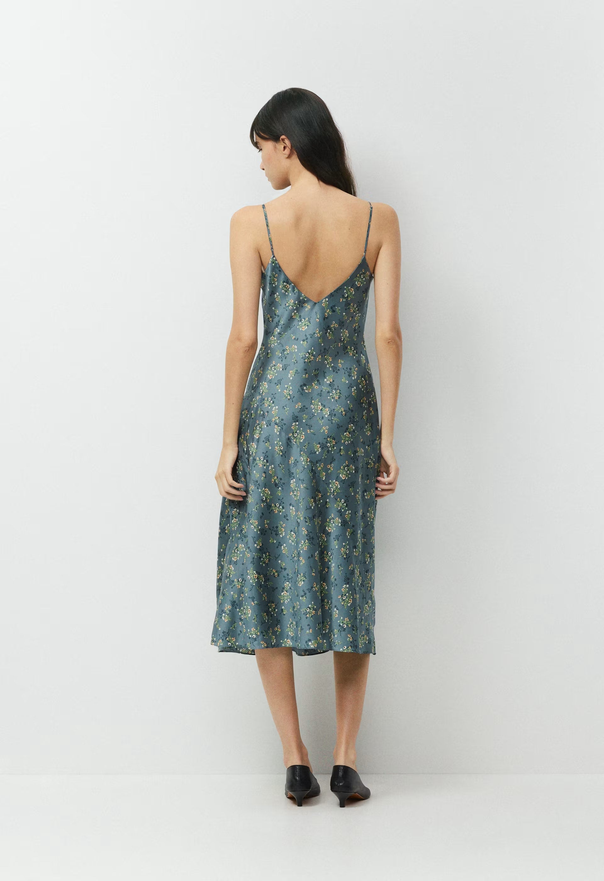 Court Satin Dress - BLUE MIRAGE / YELLOW
