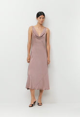 Delilah Satin Dress - DUSTY MAUVE
