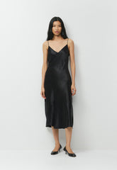 Court Satin Dress - BLACK