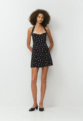 Winnie Halter Dress - BLACK/PINK