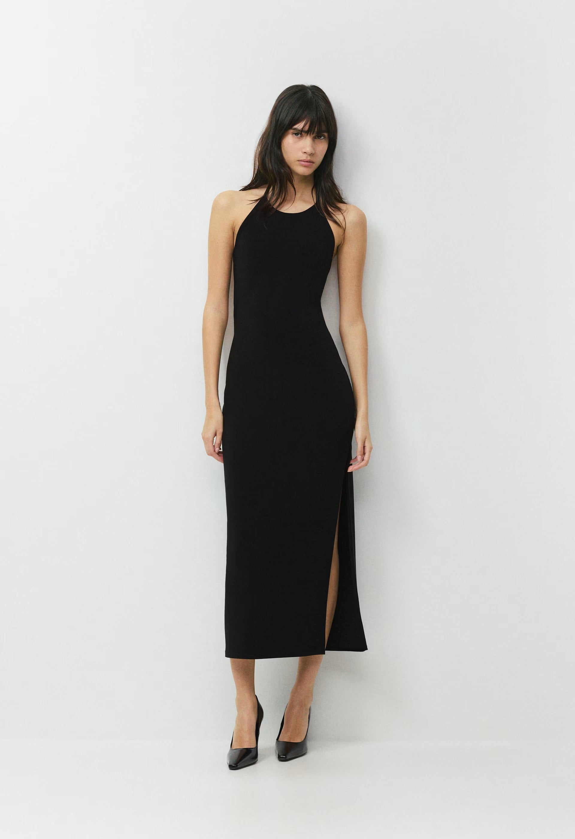 Smooth Matter™ Silhouette Halter Dress - BLACK