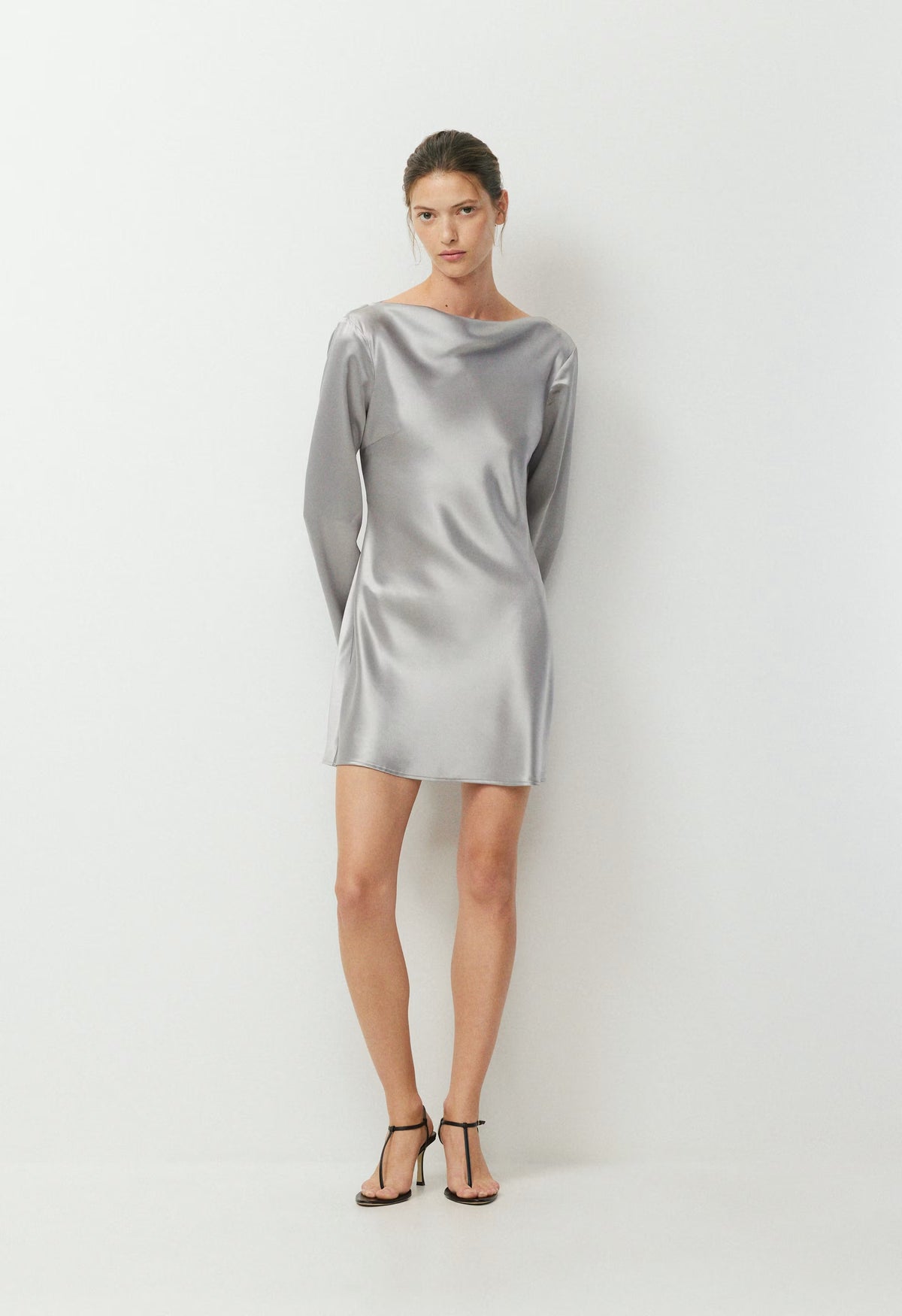 Choreo Satin Dress - MONUMENT GREY
