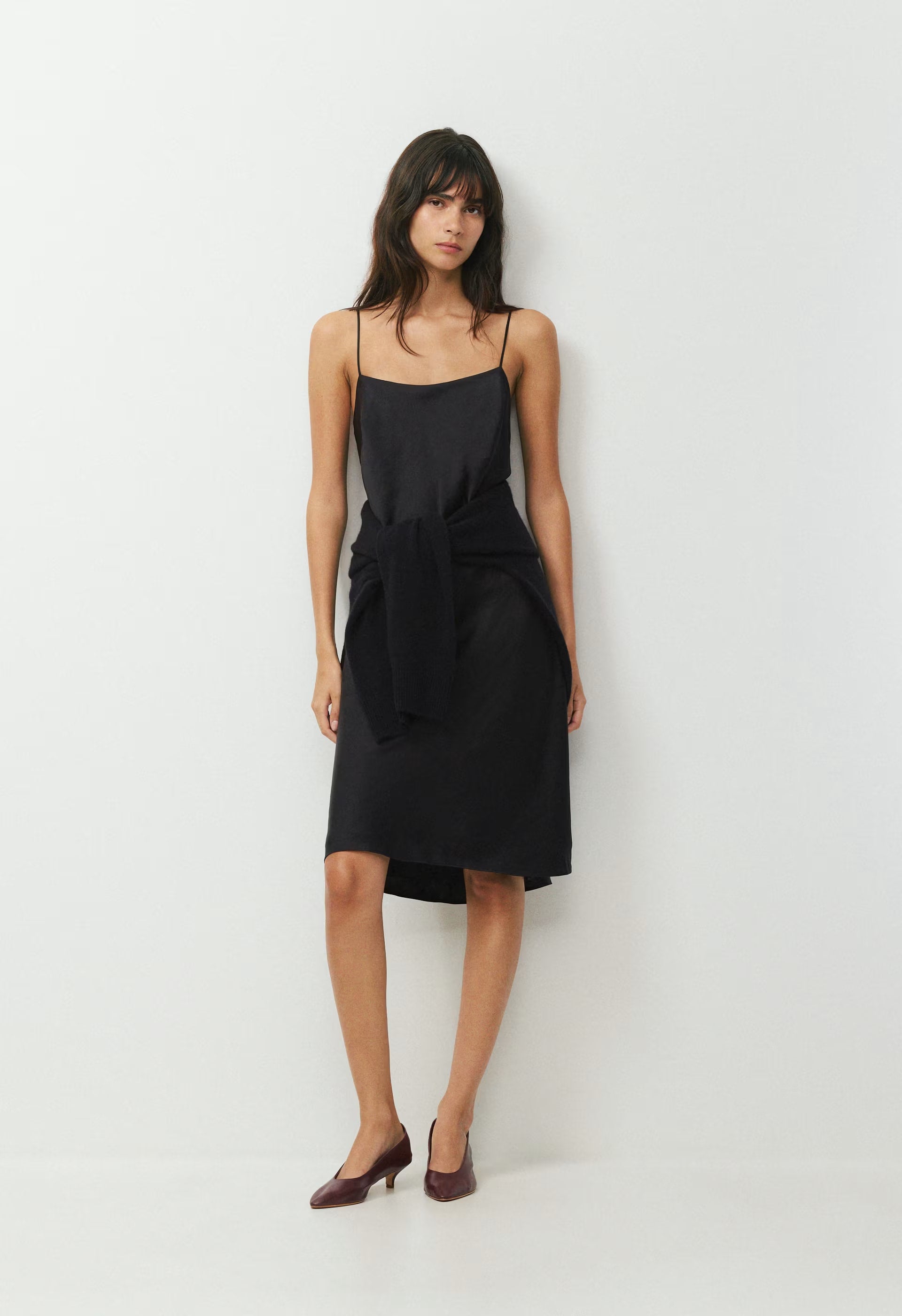 Fresca Satin Cami Dress - BLACK