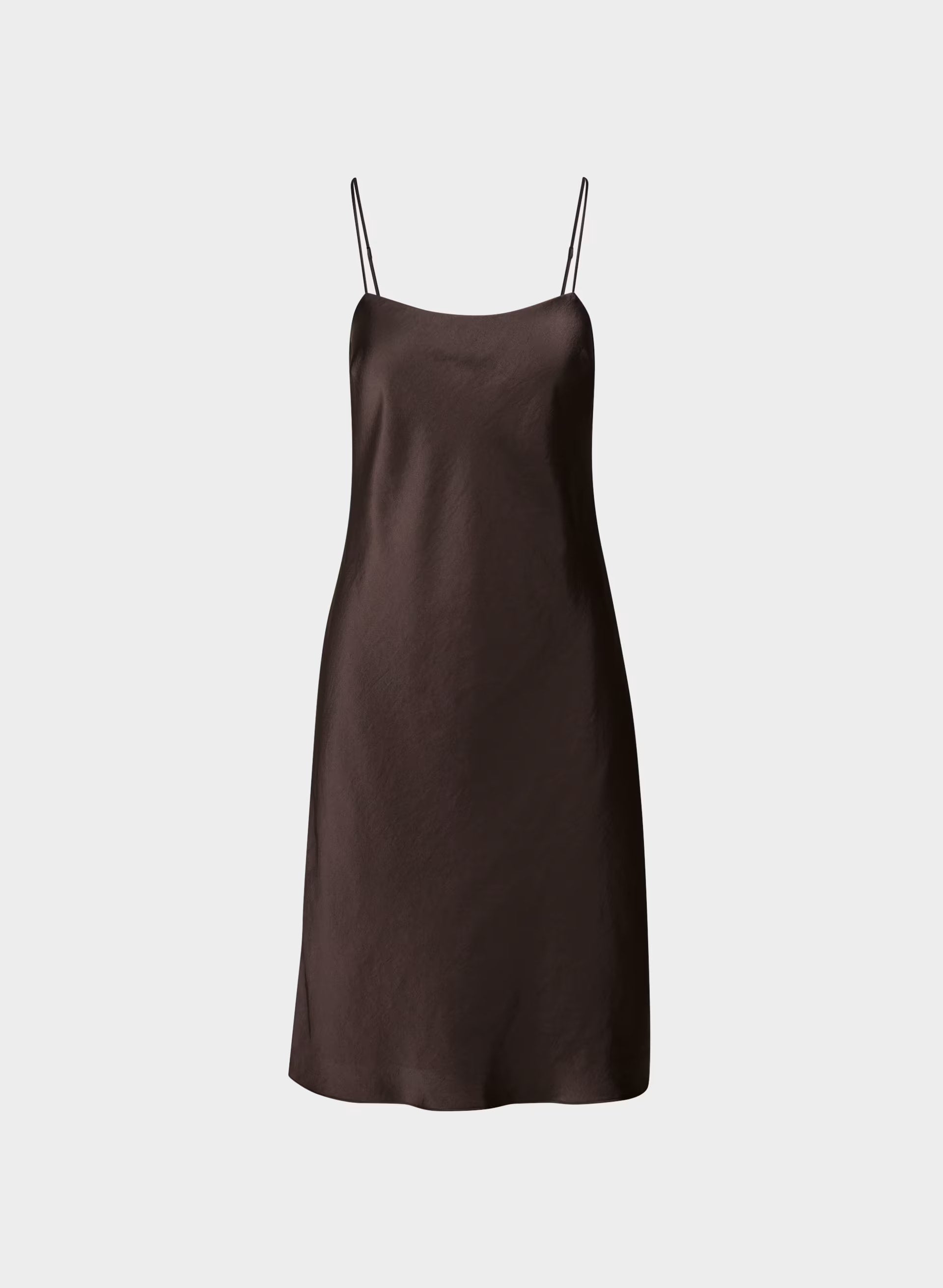 Fresca Satin Cami Dress - RICH MOCHA BROWN