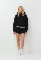 Cozy Sweatfleece Perfect Hi-Rise Mini Short - BLACK