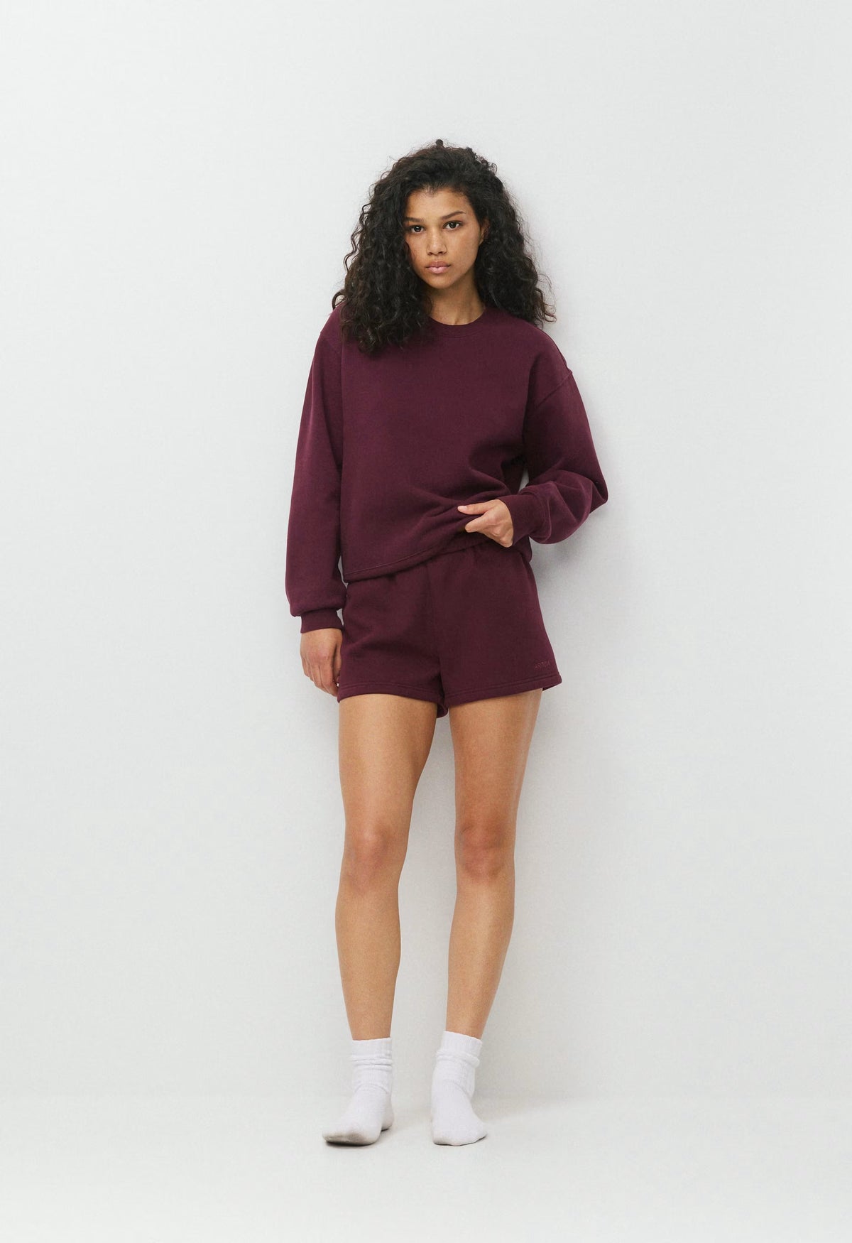 Cozy Sweatfleece Perfect Hi-Rise Mini Short - GALA PLUM