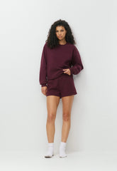 Cozy Sweatfleece Perfect Hi-Rise Mini Short - GALA PLUM