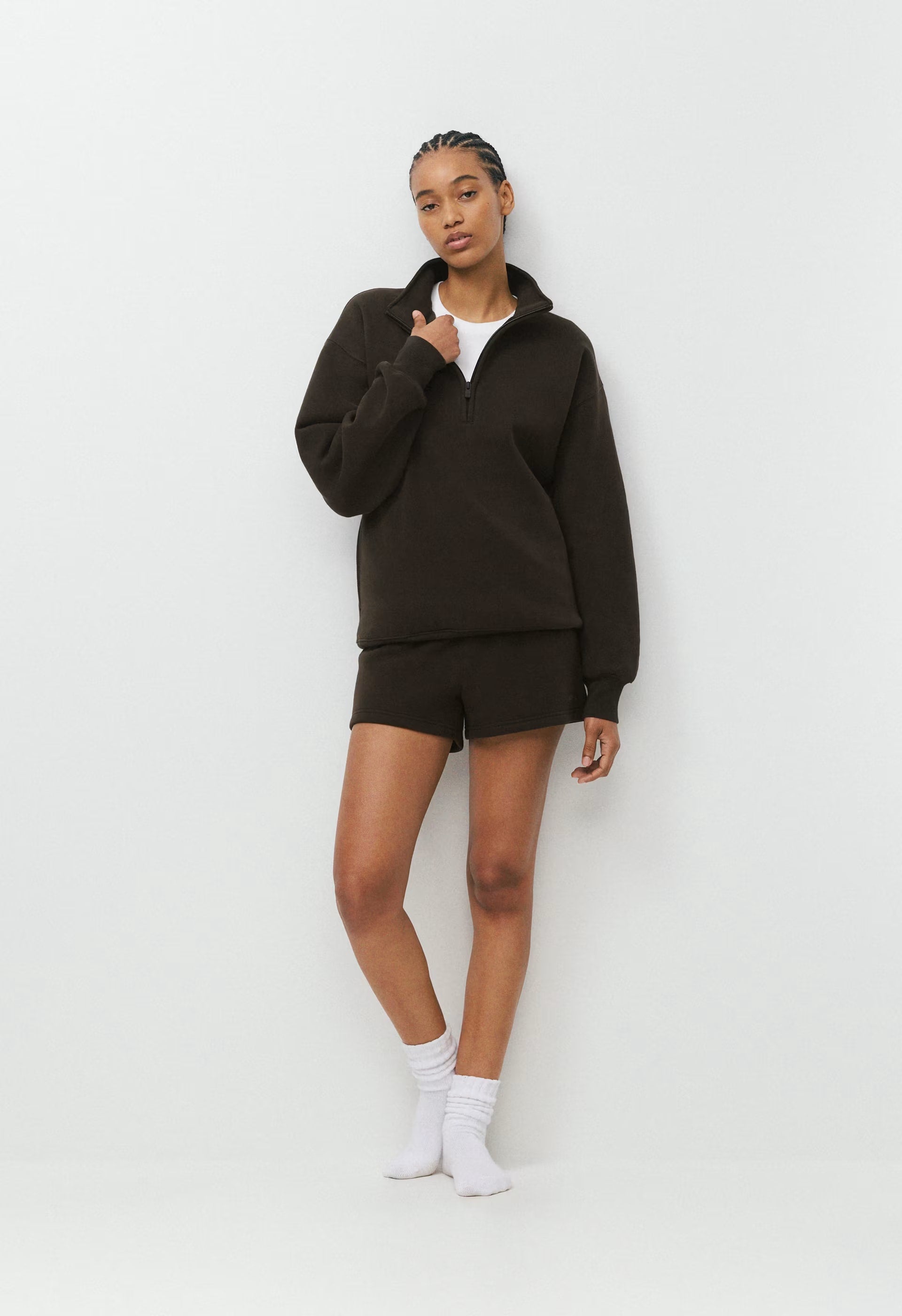 Cozy Sweatfleece Perfect Hi-Rise Mini Short - FIGTREE GREEN