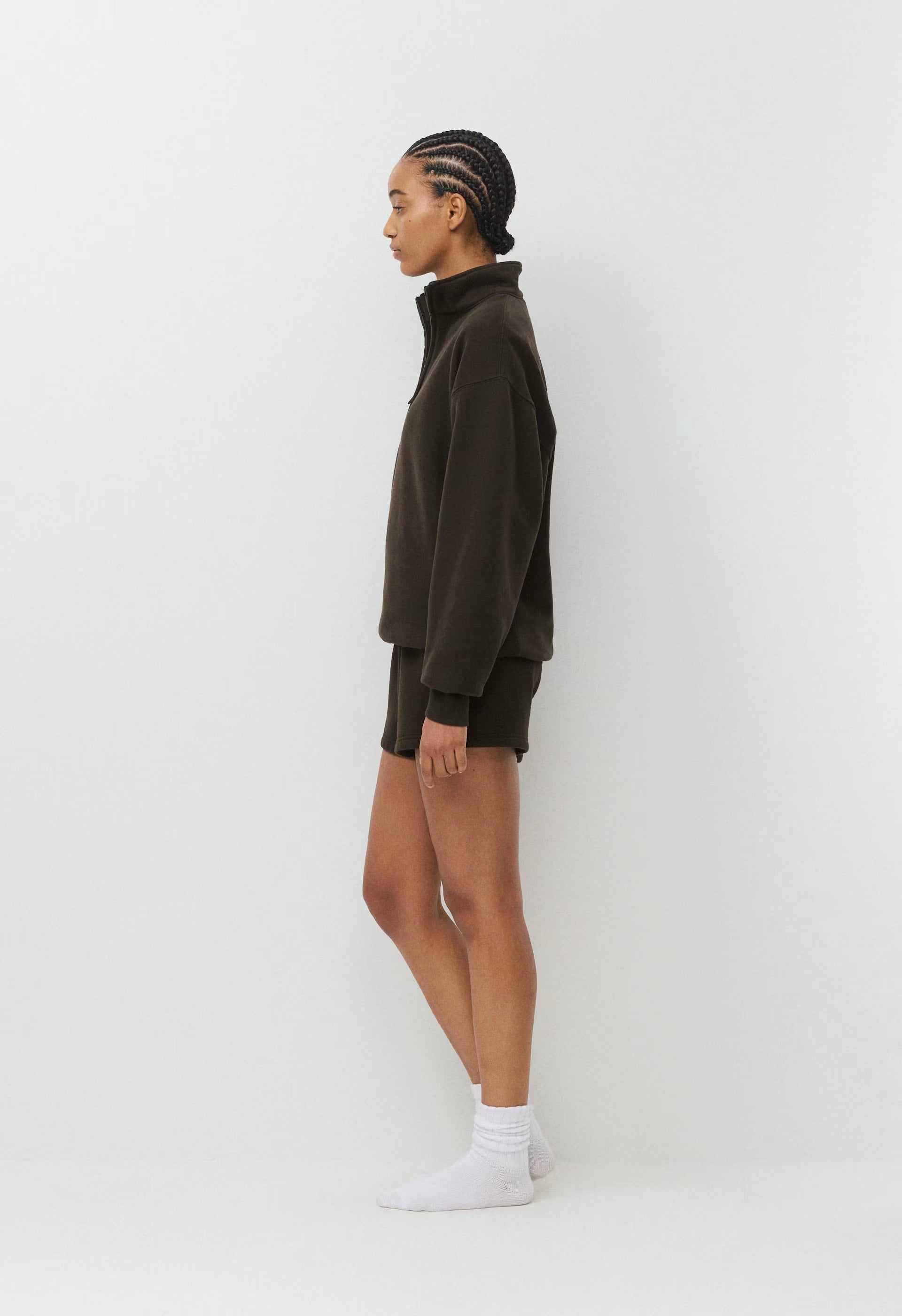 Cozy Sweatfleece Perfect Hi-Rise Mini Short - FIGTREE GREEN