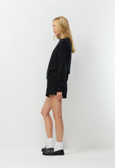Cozy Sweatfleece Mega Hi-Rise Mini Short - BLACK