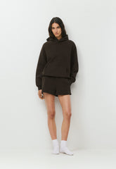 Cozy Sweatfleece Mega Hi-Rise Mini Short - CACAO NIB BROWN
