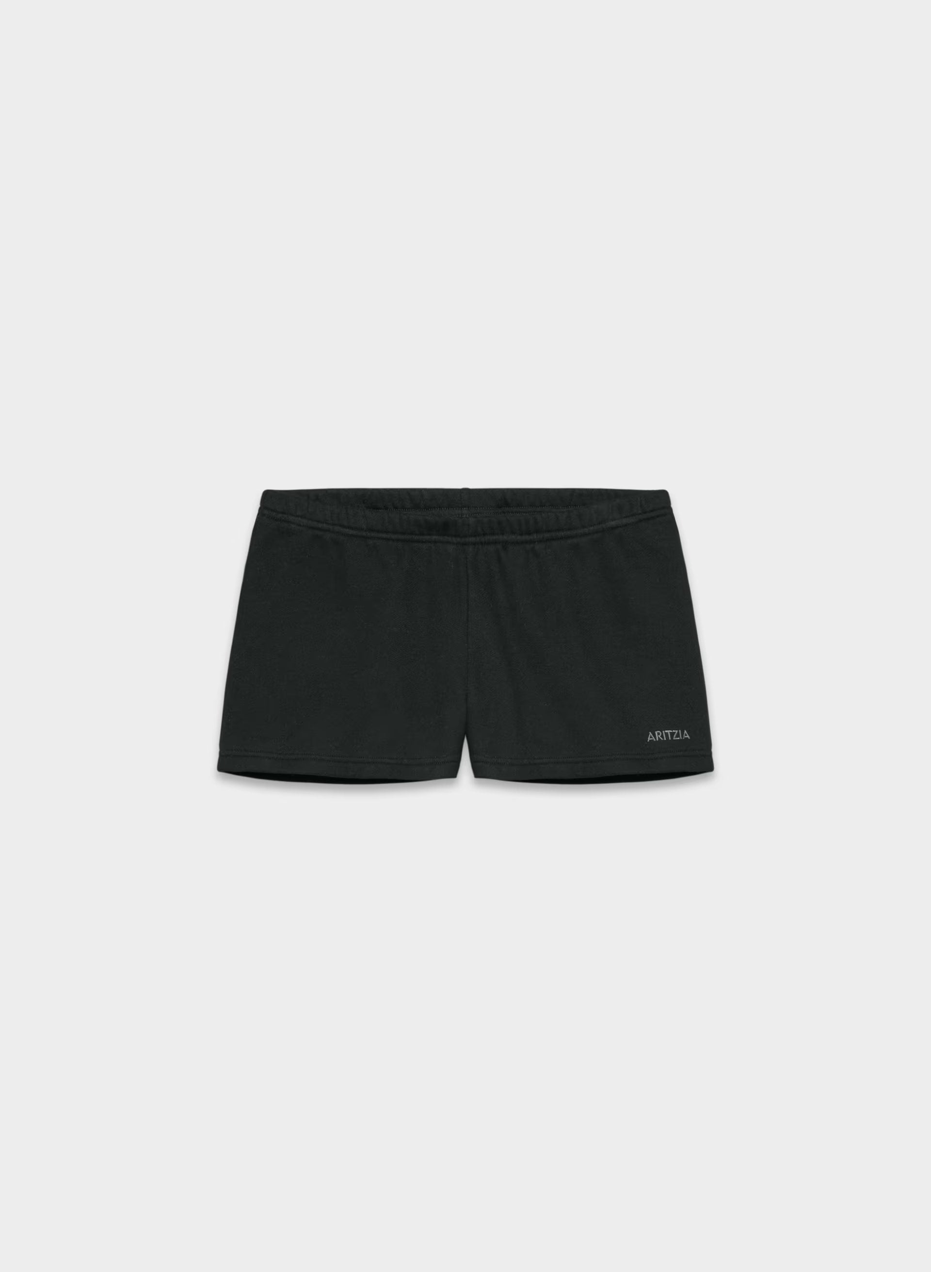 Cozy Sweatfleece Boyfriend Lo-Rise Mini Short - BLACK