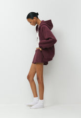 Cozy Sweatfleece Boyfriend Lo-Rise Mini Short - GALA PLUM