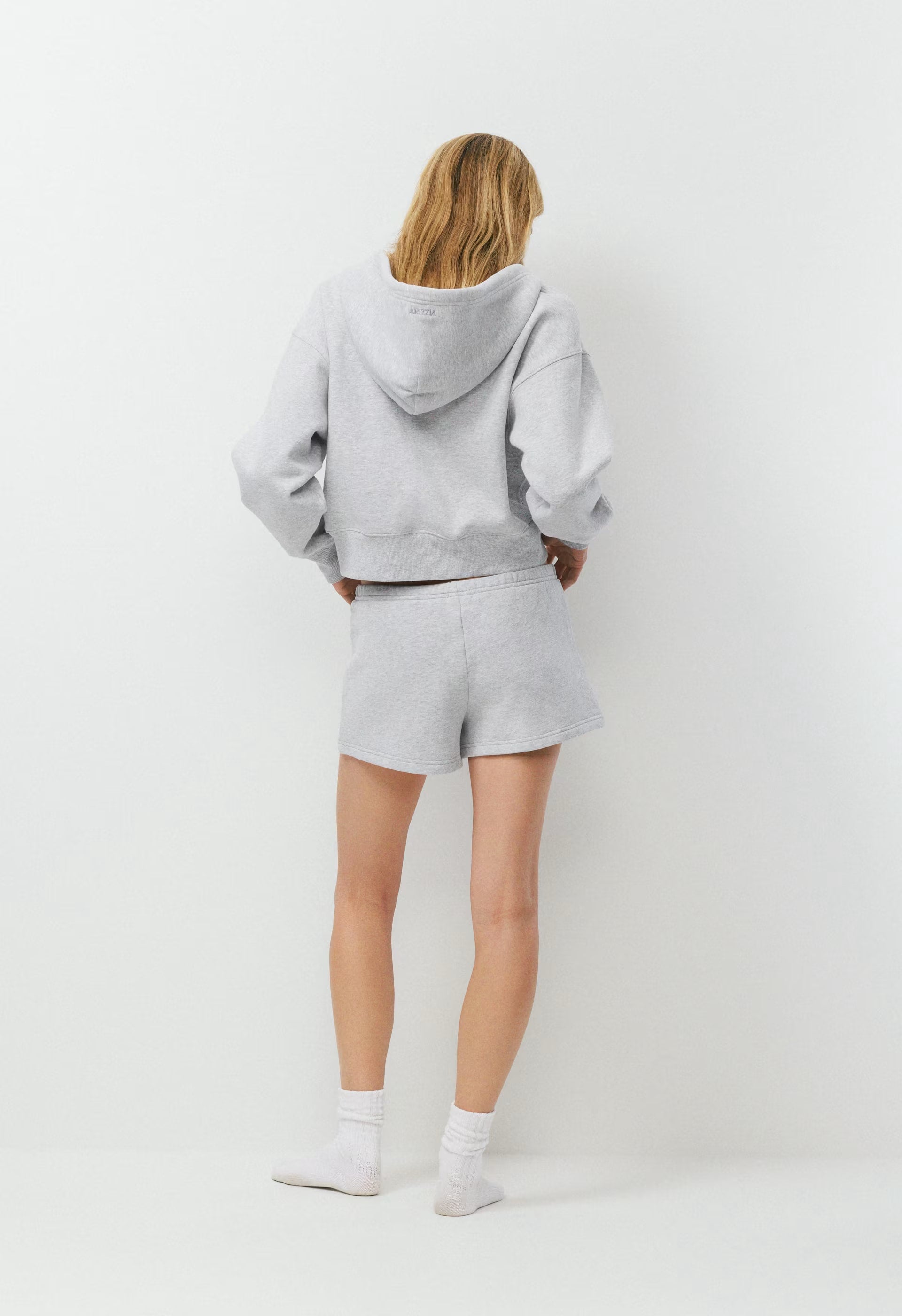 Cozy Sweatfleece Boyfriend Lo-Rise Mini Short - HEATHER CHROME