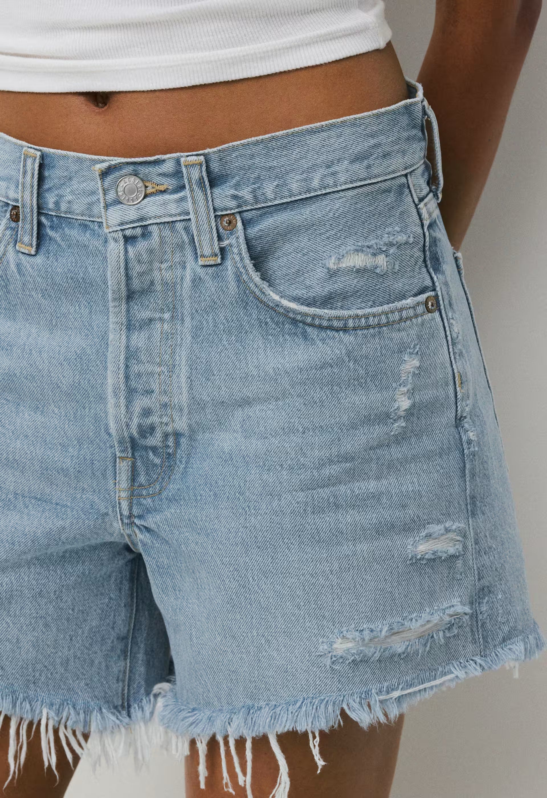 AGOLDE Parker Long Jean Short - SWAPMEET BLUE