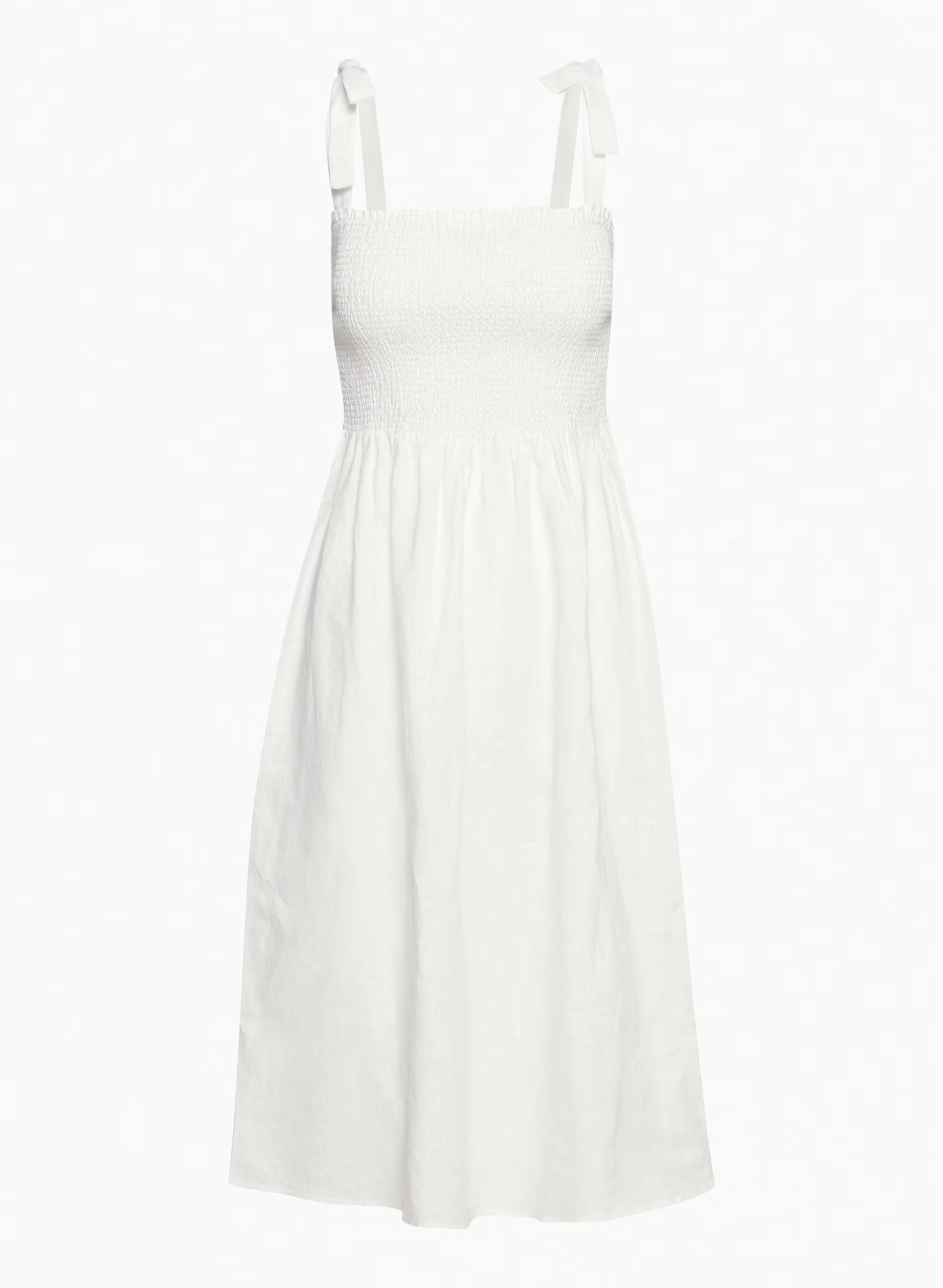 Golden Hour Linen Dress - WHITE
