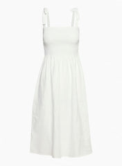 Golden Hour Linen Dress - WHITE
