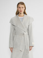 The Portfolio Double-Faced Coat - Luxe (Re)Wool - HEATHER LIGHT GREY