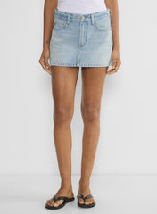 Denim Forum The ‘90s Vintage Micro Denim Skirt - HERE COMES THE SN BLCH