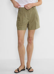 The Effortless Short™ Mid-Thigh - CruiseLinen™ - SUNDRIED OLIVE