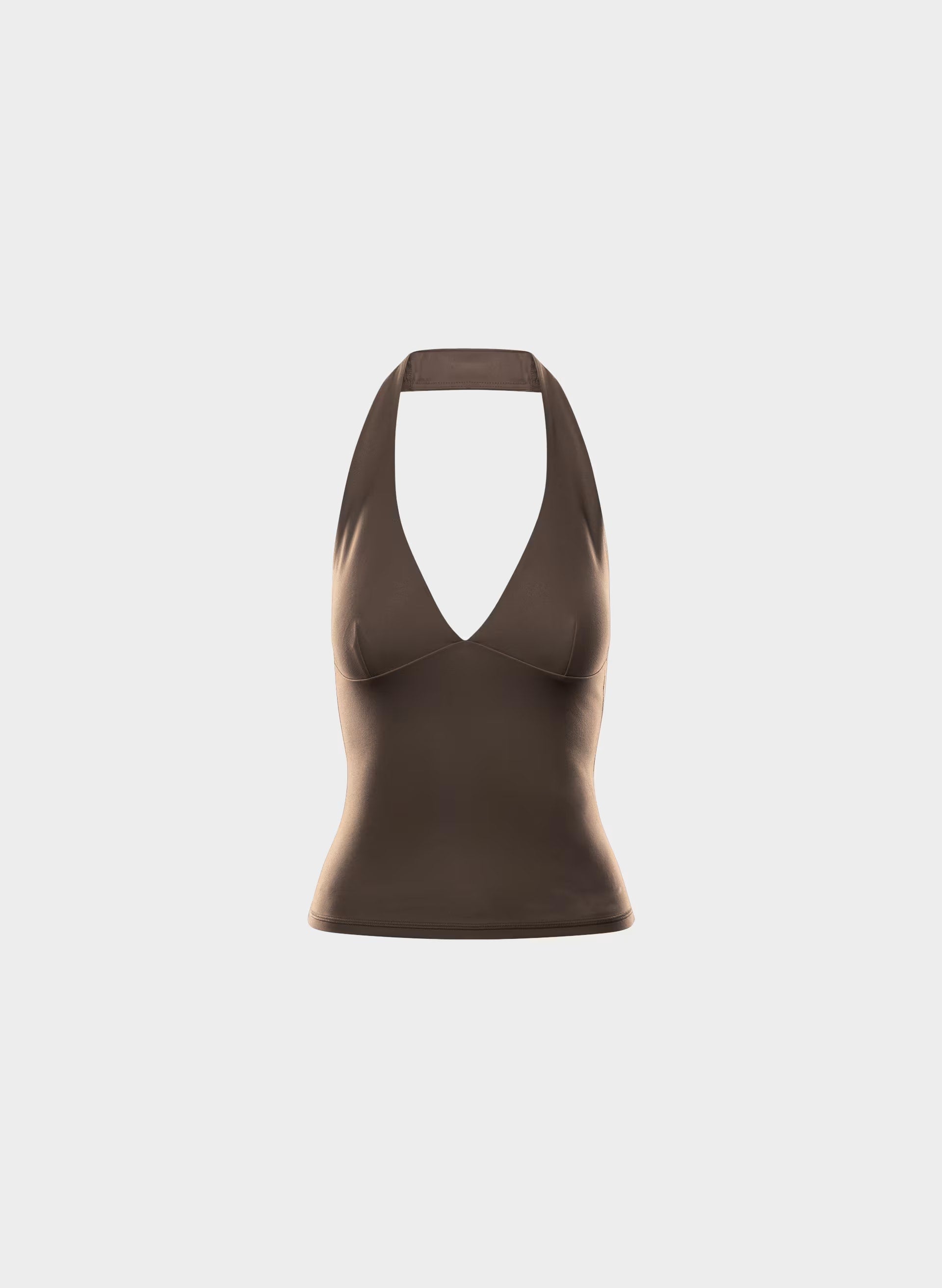 BUTTER Riley Halter Top - RICH MOCHA BROWN