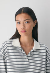 InterLock Cotton Eton Longsleeve - LIGHT BIRCH/BLACK