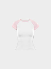 LIFE Plyo T-Shirt - BRIGHT WHT/ VILLA PINK