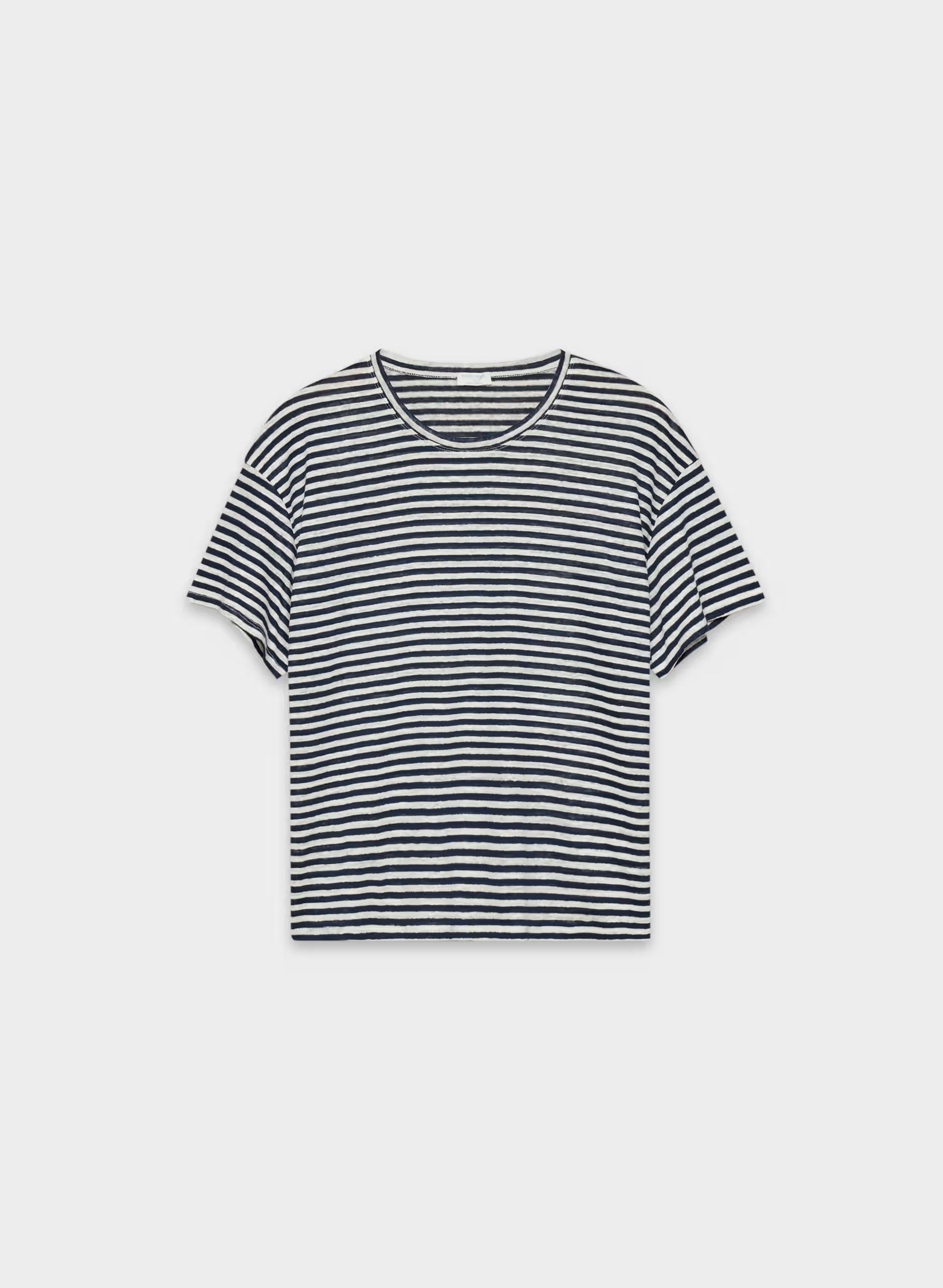 Loom Linen Quay T-Shirt - ADMIRAL/ LIGHT BIRCH