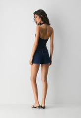 Smooth Matter™ Tower Halter Top - ADMIRAL/WHITE