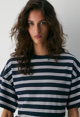 InterLock Cotton Barclay T-Shirt - DRK NGT NVY/VLL PNK